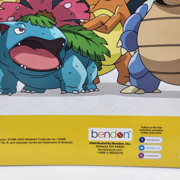 Bendon Pokemon Advanced Coloring Book Uncolored 40 Pages Tear & Share Adult Kids - Picture 5 of 10